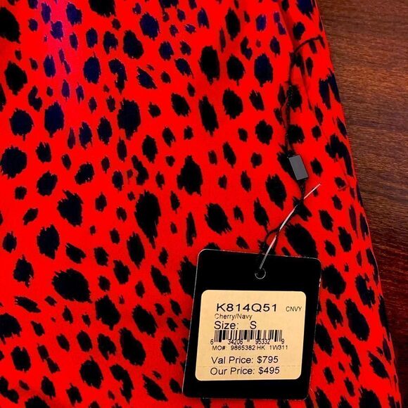 St.John Collection Women’s wide leg leopard print 100% silk pant size S, NWT - Picture 6 of 9